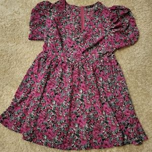 Shein Size 3x floral dress pink black white green color